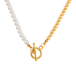 Load image into Gallery viewer, Double Chain Cuban and Pearl Necklace
