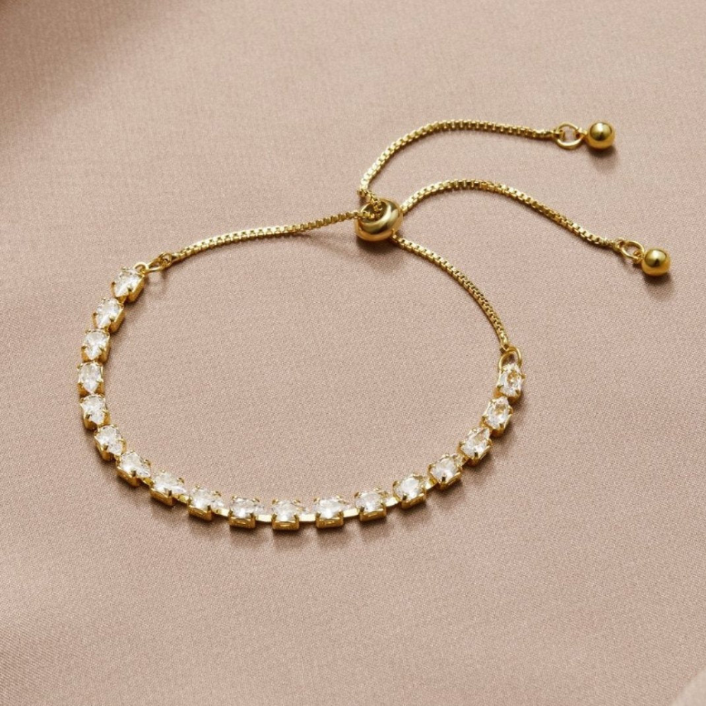 Gold Crystal Bracelet Adjustable Crystal Bracelet