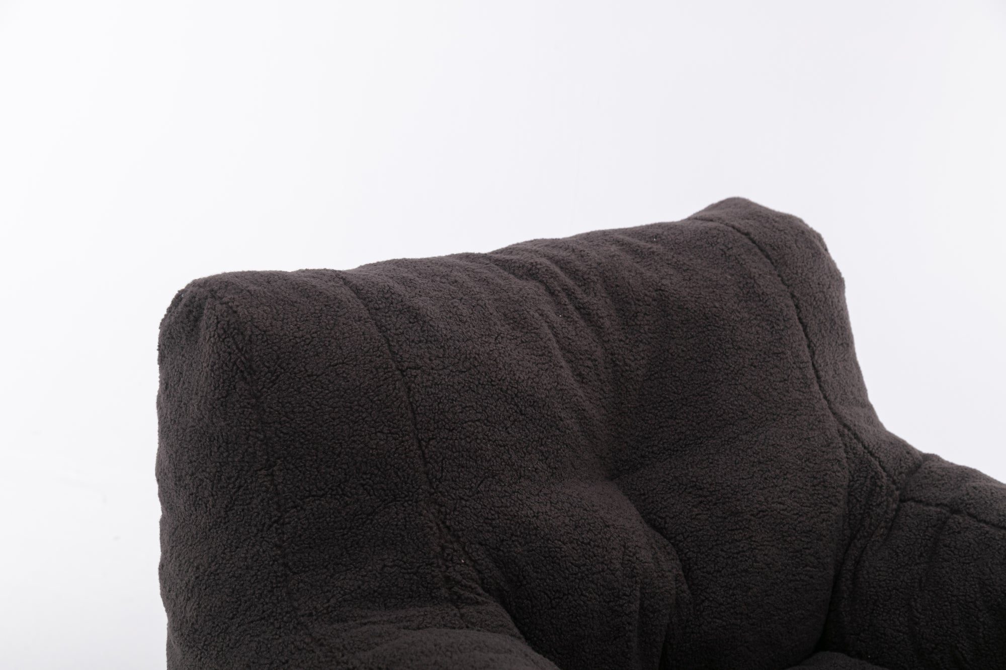 Soft Teddy Tufted Bean Bag Chair in Dark Gray