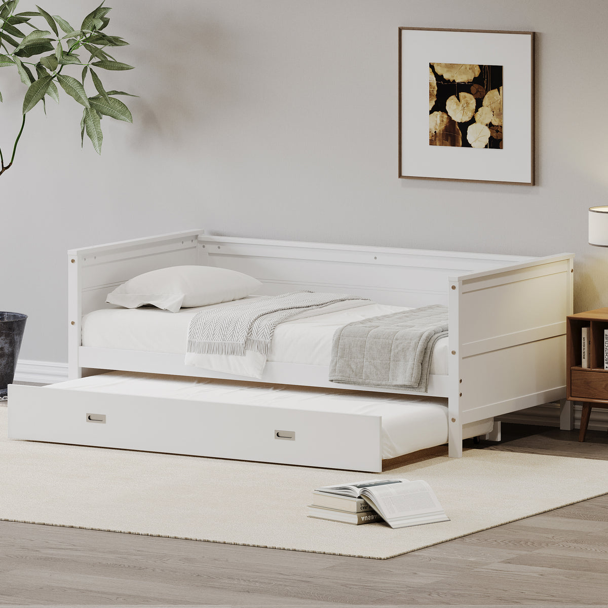 Twin Size White Daybed with Trundle