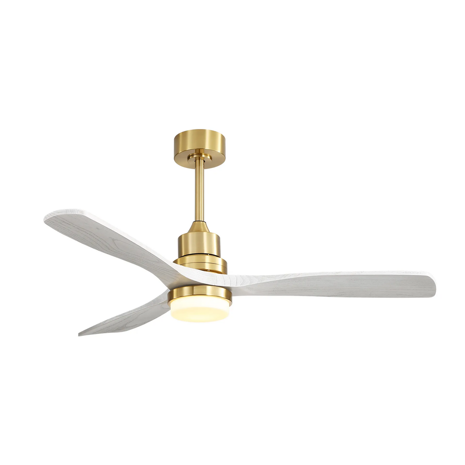 52" Nordic Inspired Gold Ceiling Fan With Light