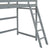 Gray Twin Size High Loft Bed with Inclined Ladder and Guardrails