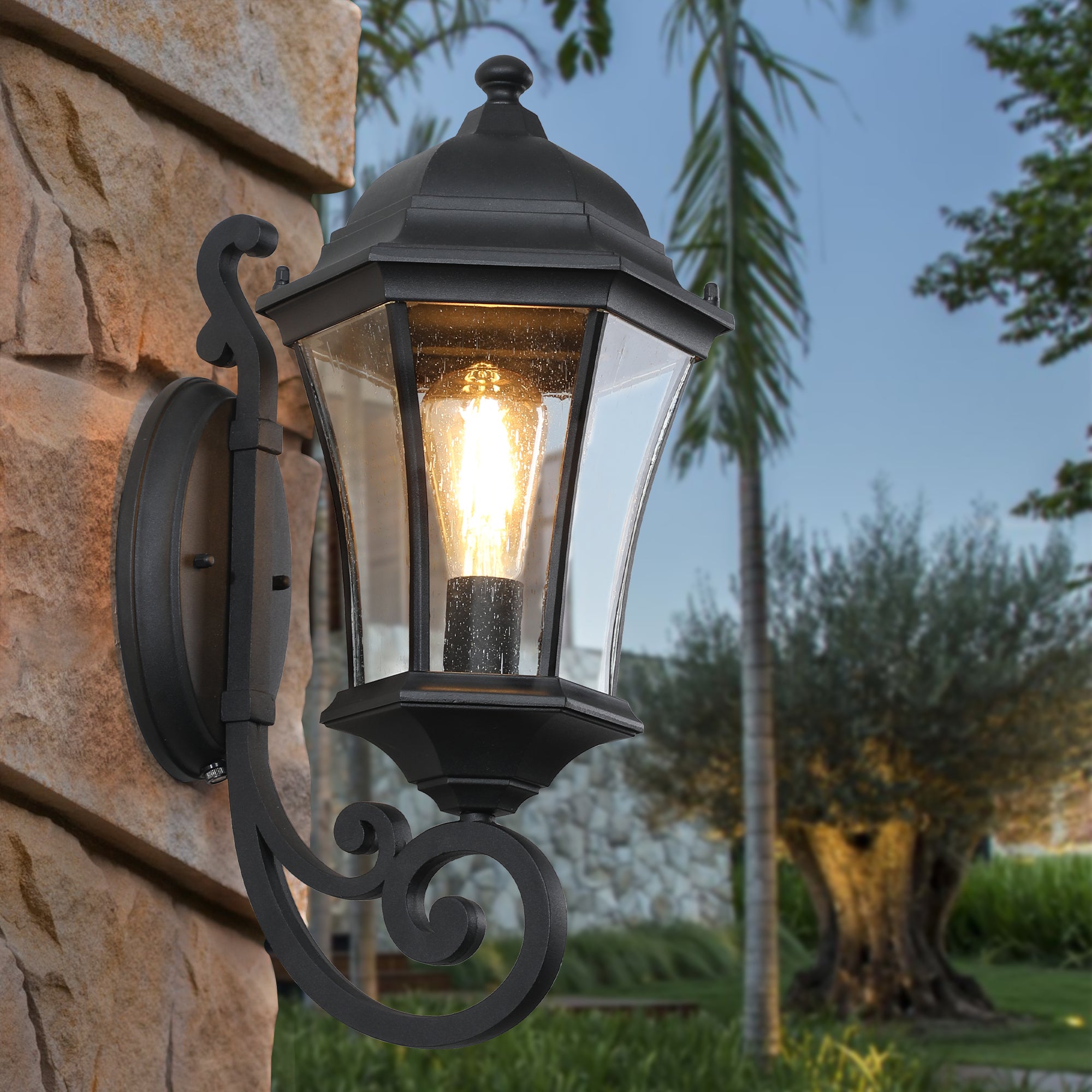 Waterproof Glass Traditional Outdoor Wall Light Fixture