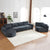 Amalfi Modular Chenille Sectional Sofa in Gray