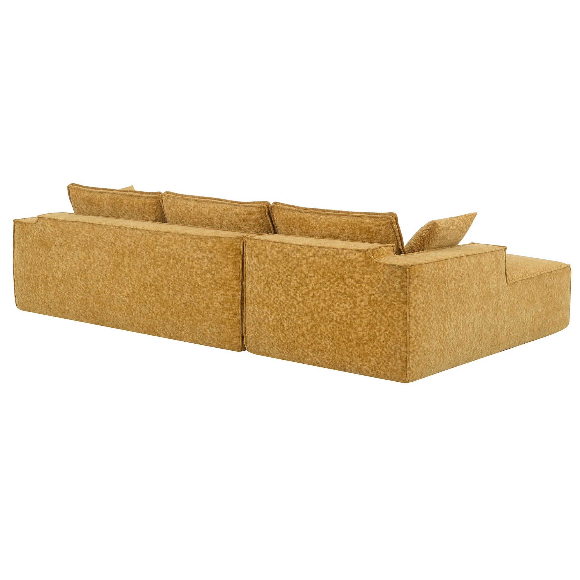 Cairo 4-Seat Modular Wrinkle-Resistant Chenille Sofa in Yellow