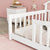 Twin House-Shaped Toddler Floor Bed with Guardrails and Slats