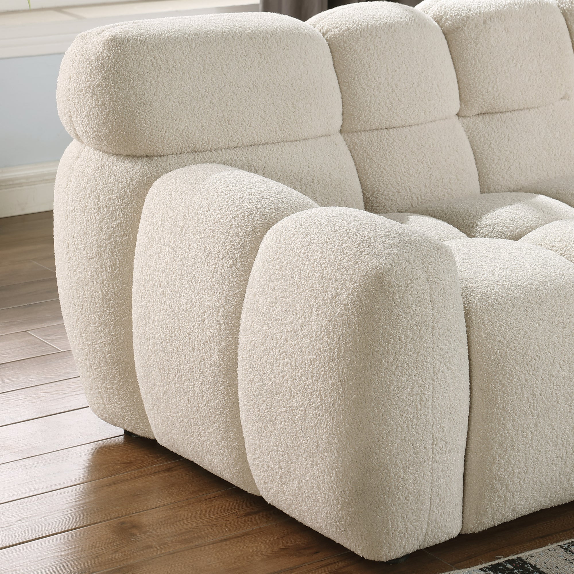 Deep Beige Boucle Marshmallow Sofa