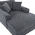 Blue-Gray Chenille Oversized Chaise Lounger with Built-In Charge Station & Cup Holders