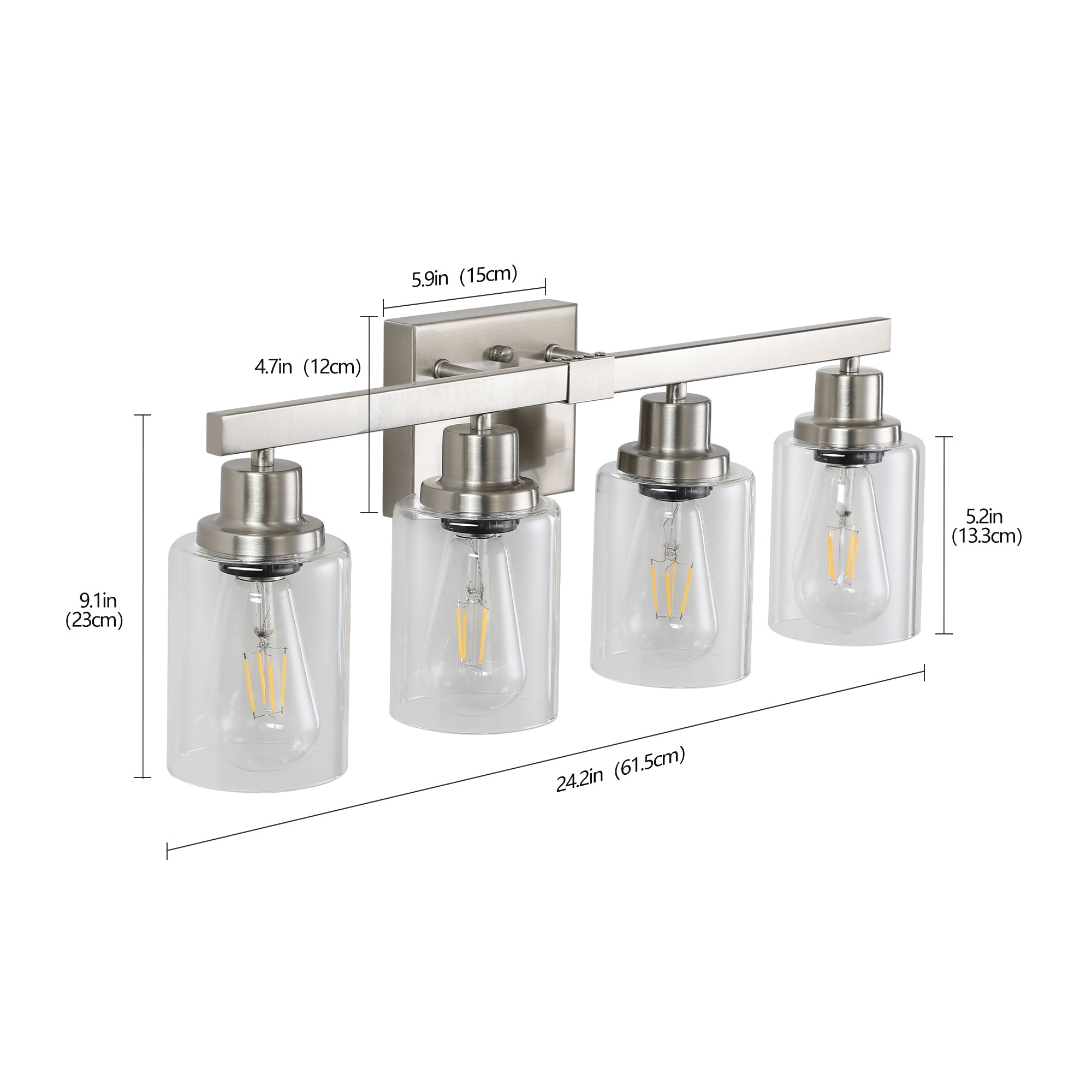 Aestin's Modern 4-Light Bathroom Vanity Light in Brushed Nickel Finish