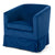 Blue Swivel Accent Chair with Fabric Upholstery