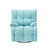 Cyan Velvet Convertible Recliner Sofa Chair With Phone Holder