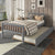 Gray Twin Platform Bed with Trundle, Headboard and Footboard