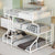 Full XL Over Twin XL Over Queen Size Triple Bunk Bed With Long And Short Ladder In White