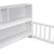 Twin Toddler Floor Bed with Bedside Bookcase, Shelves, and Guardrails in White