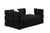 Black Boucle 5-Seater Marshmallow Loveseat Sofa