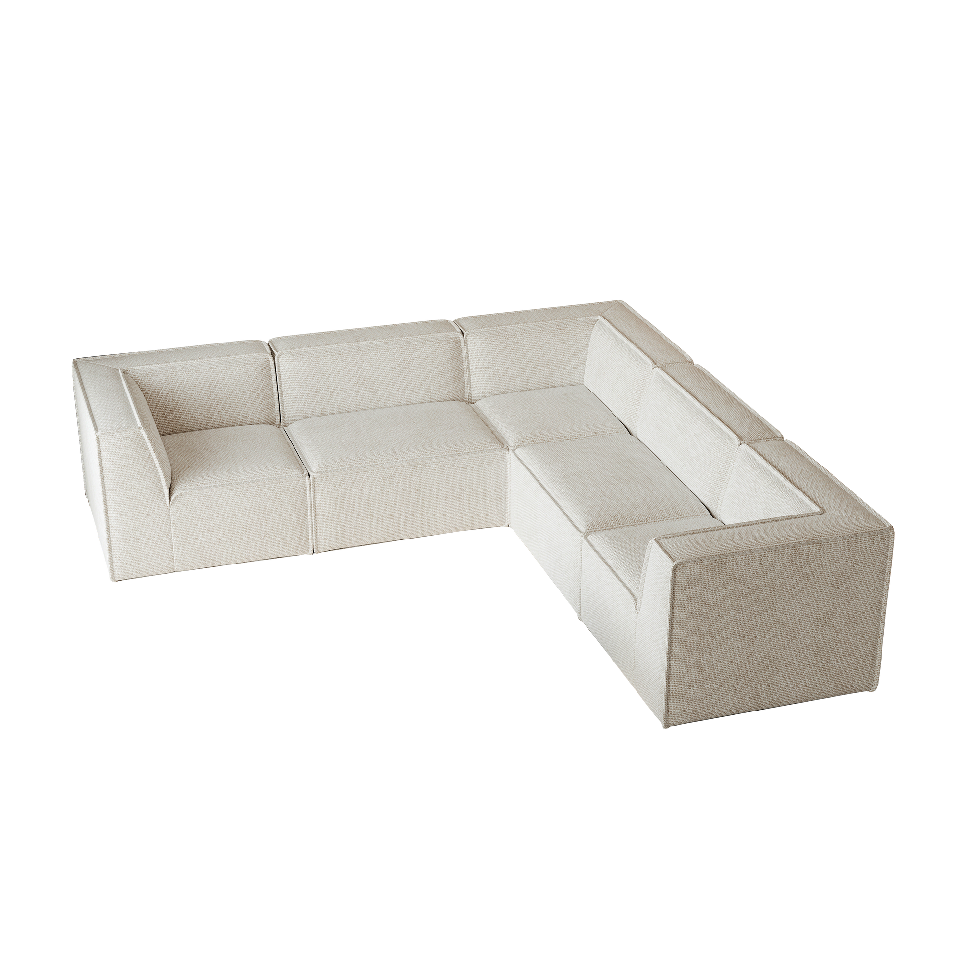 Kinshasa 5-Seat Modular Sofa in Beige