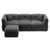 Gray Teddy Fleece Sectional Sofa with Multi-Functional Storage Ottoman