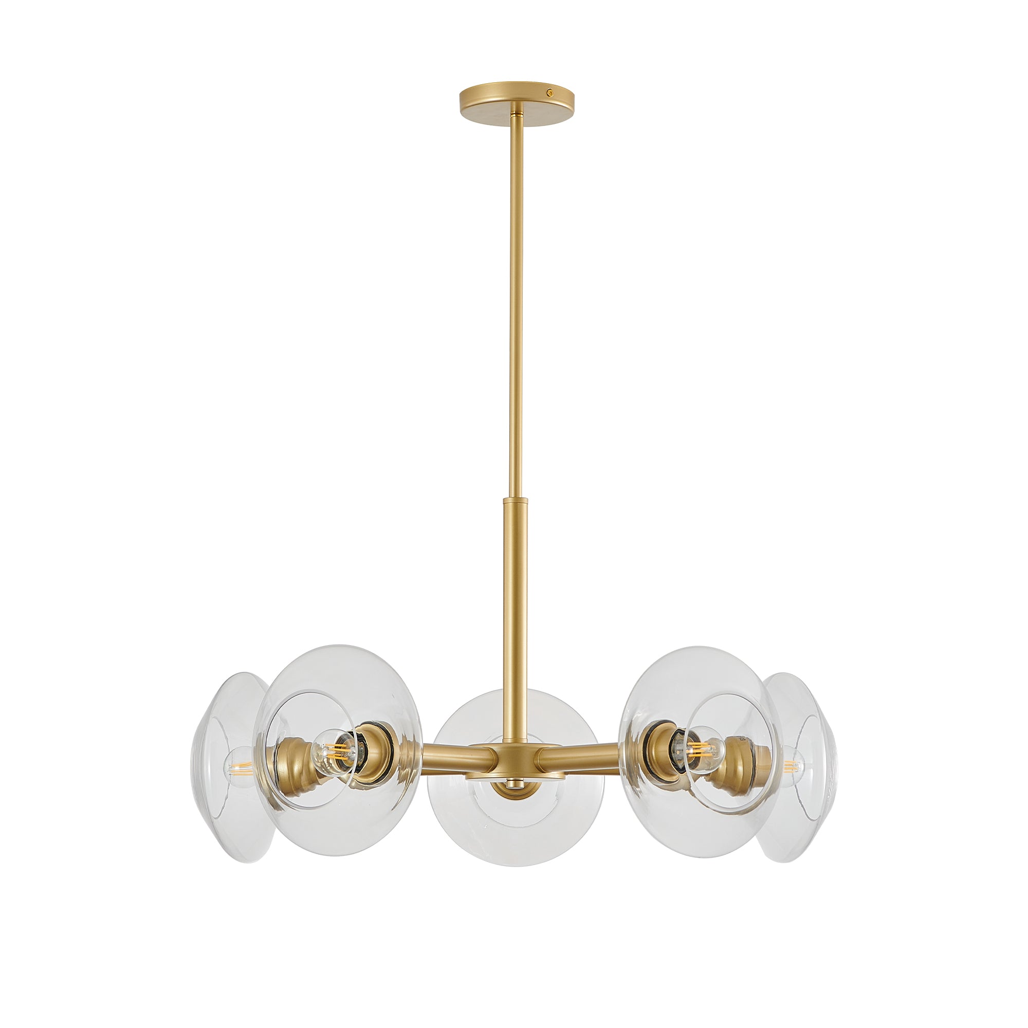 Modern Gold 5-Light Sputnik Chandelier