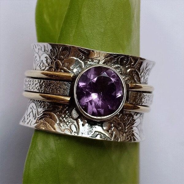 Sparkling Crystal Bohemian Meditation Ring