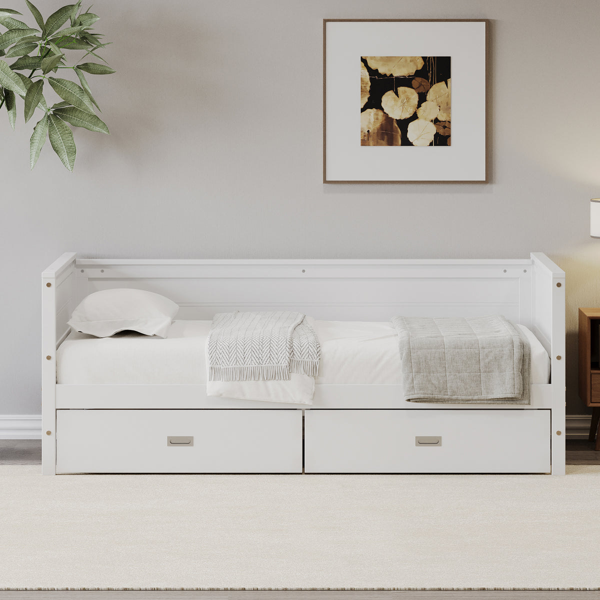 Twin Wooden Daybed with Storage Drawers