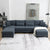 Oslo Modular U-Shaped Corduroy Sofa in Gray