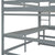 Gray Full Size High Loft Bed with Built-in Desk, Ladder Platform, and Guardrails