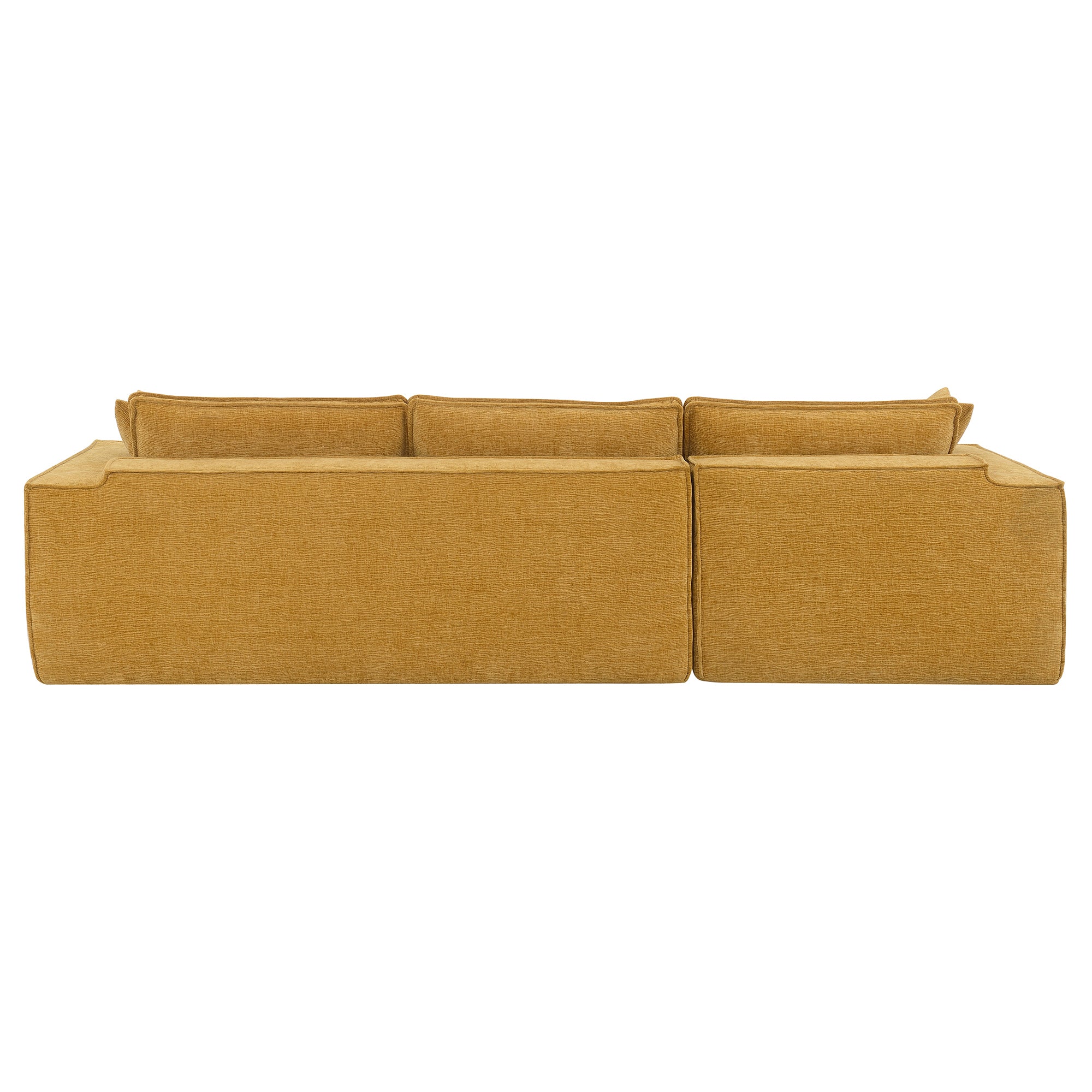 Cairo 4-Seat Modular Wrinkle-Resistant Chenille Sofa in Yellow