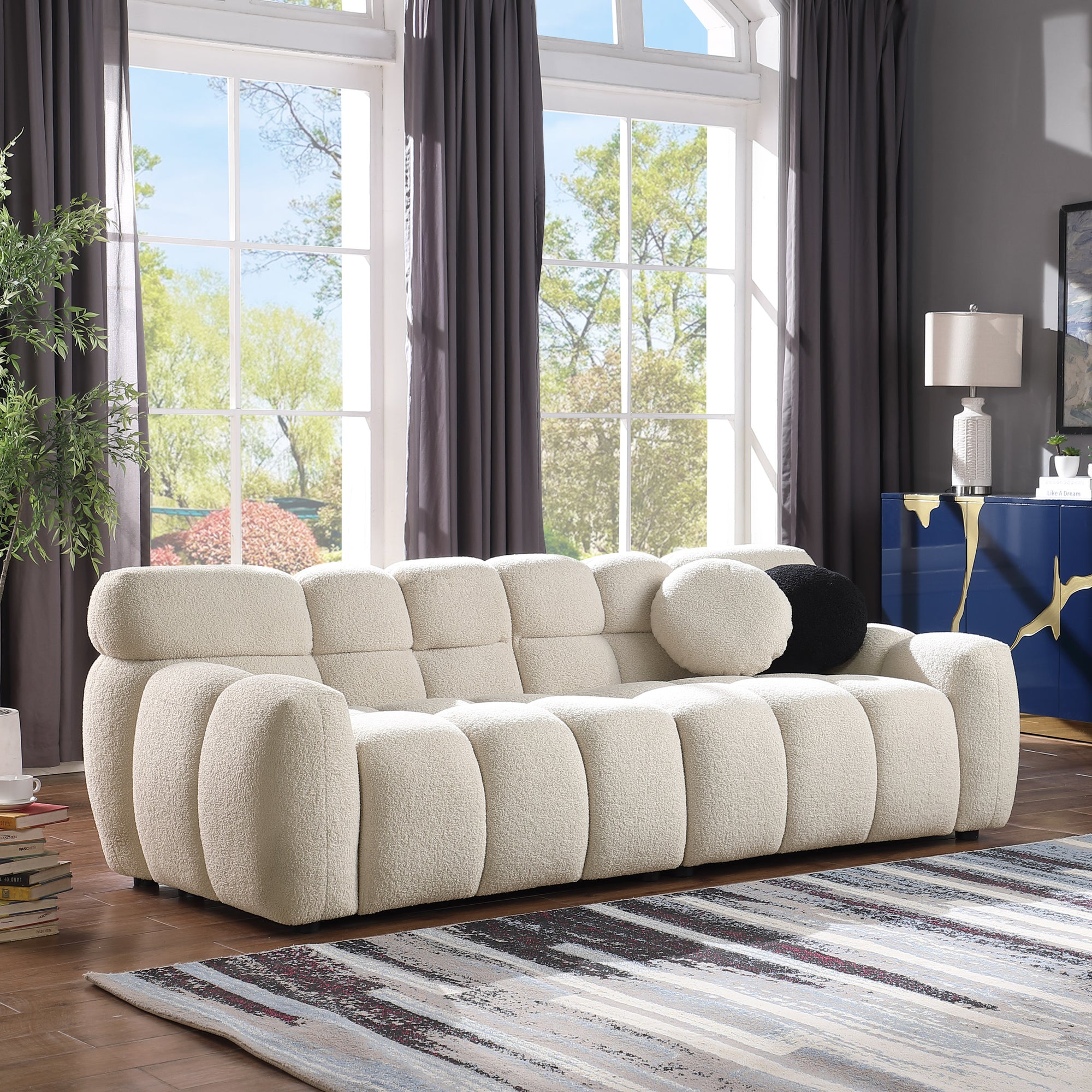 Deep Beige Boucle Marshmallow Sofa