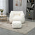 Modern High-Back  Beige Boucle Bean Bag Chair