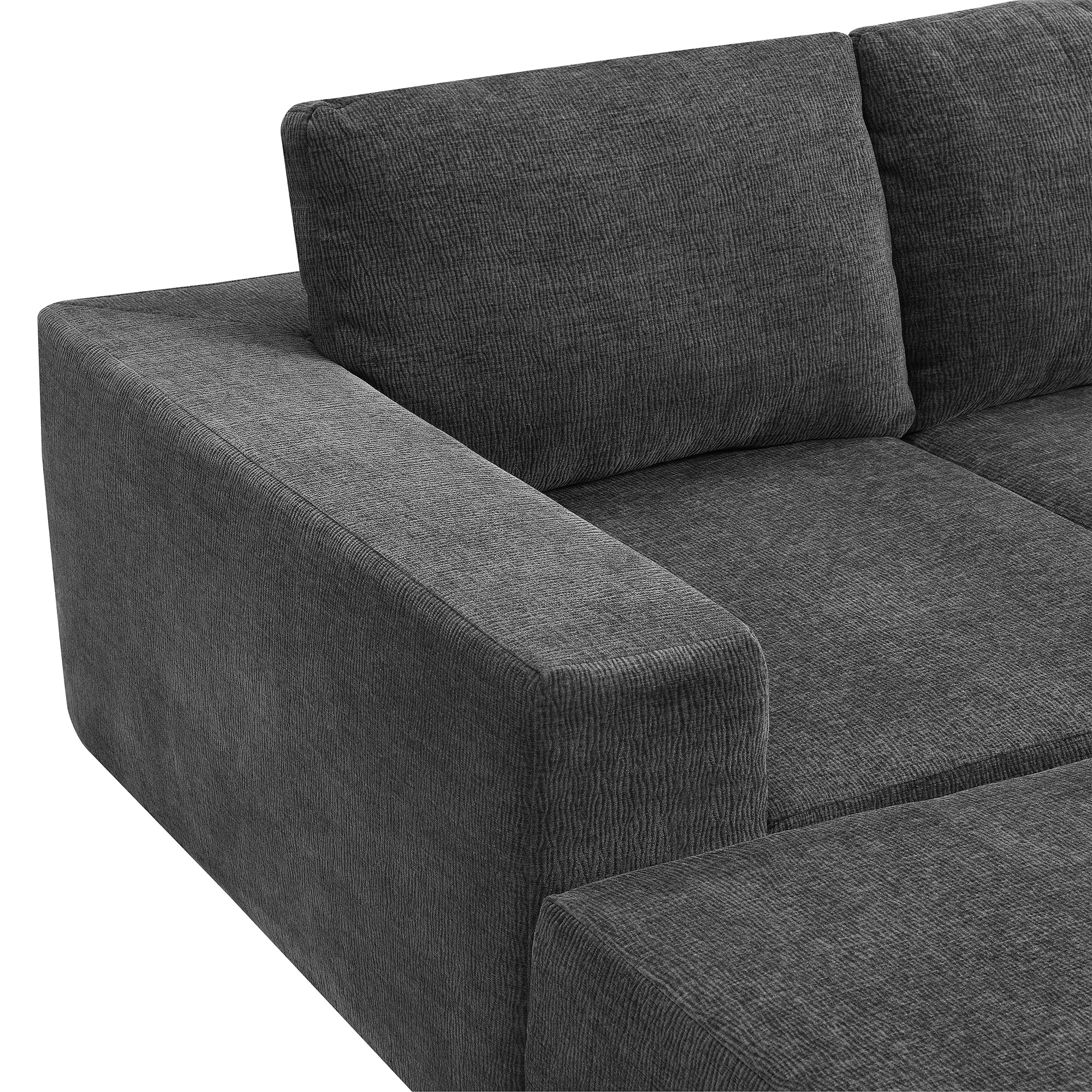 Tangier 6-Seat Modular U-Shape Sofa in Dark Gray