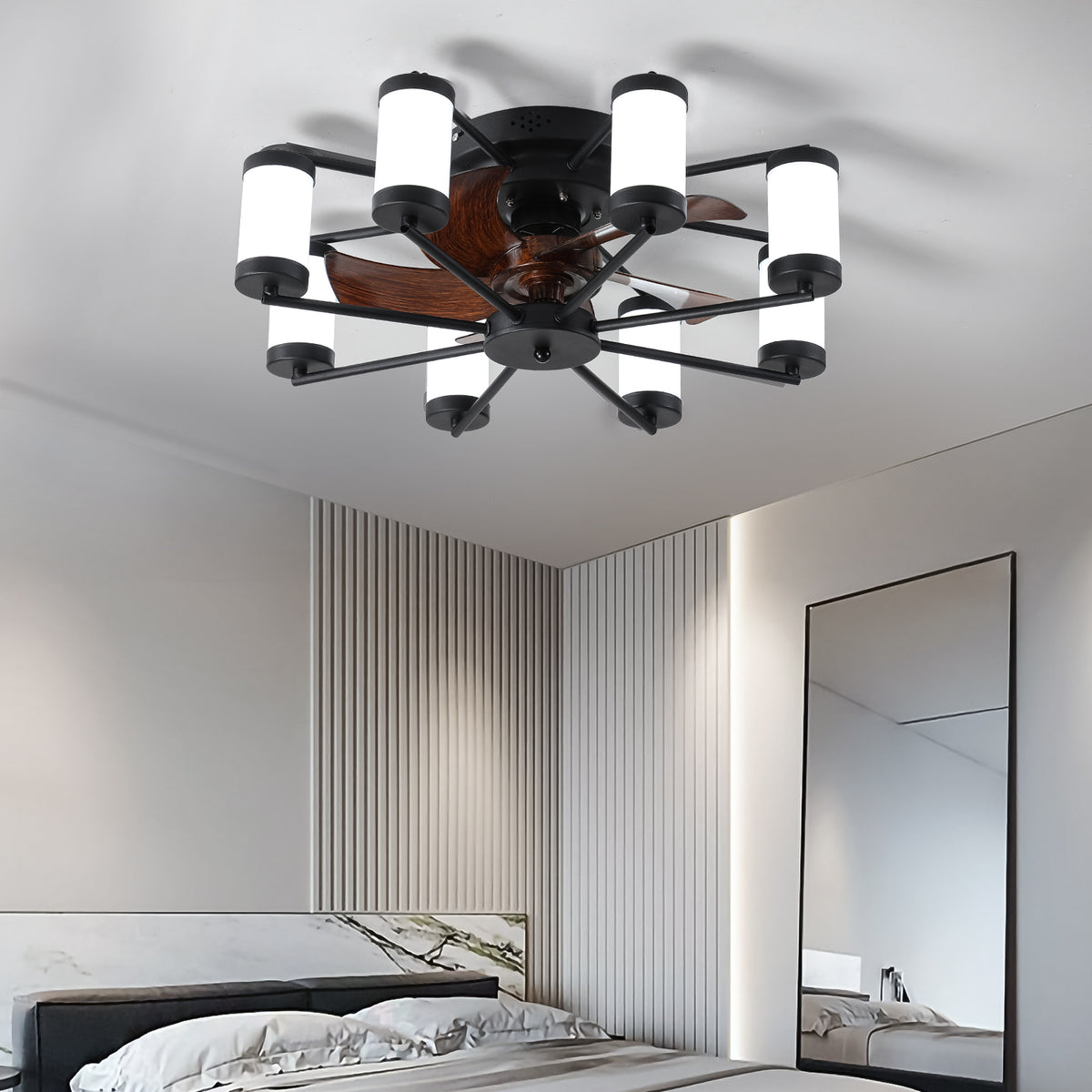 Aestin&#39;s Dimmable LED Caged Ceiling Fan