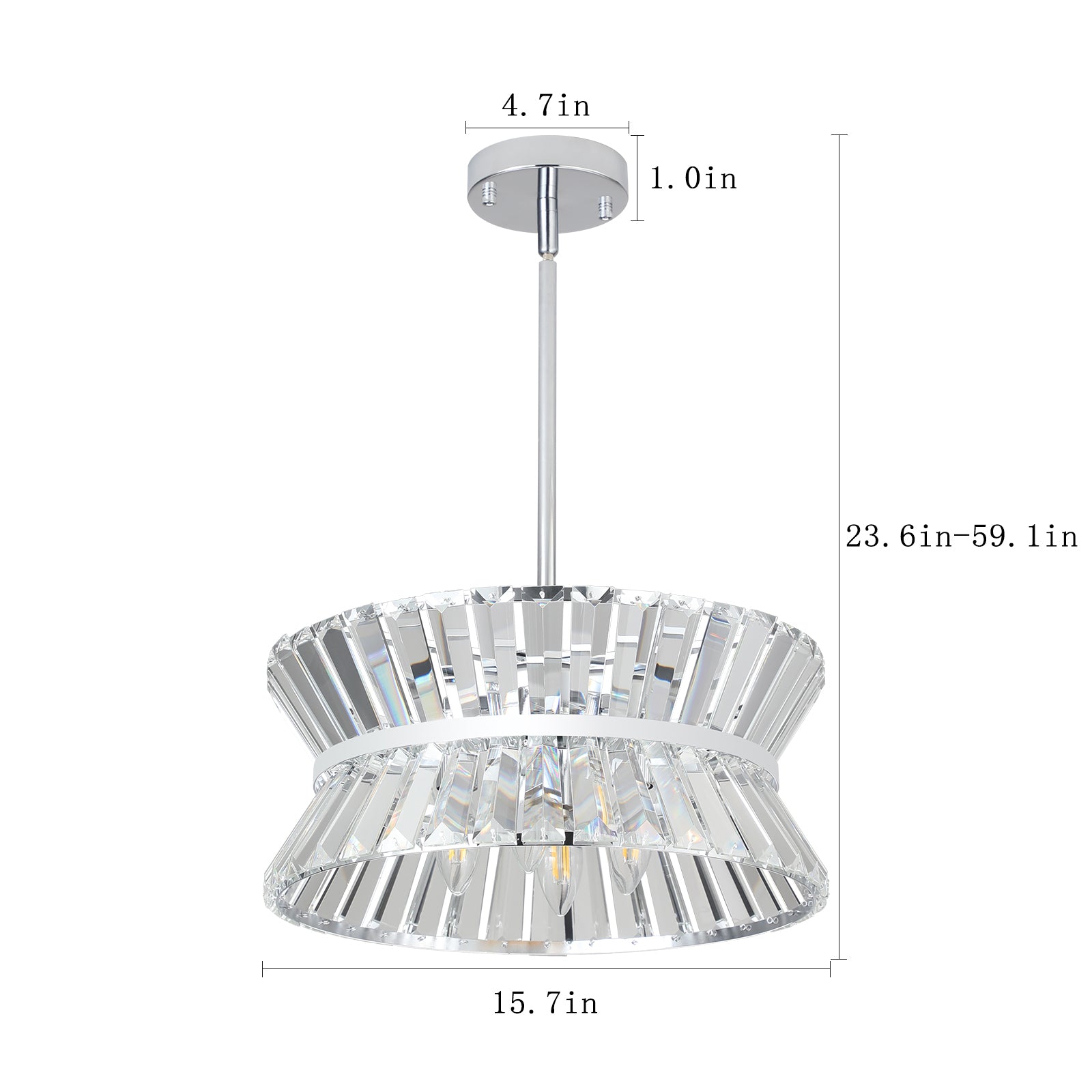 Drum Latch Style Modern Crystal Chandelier