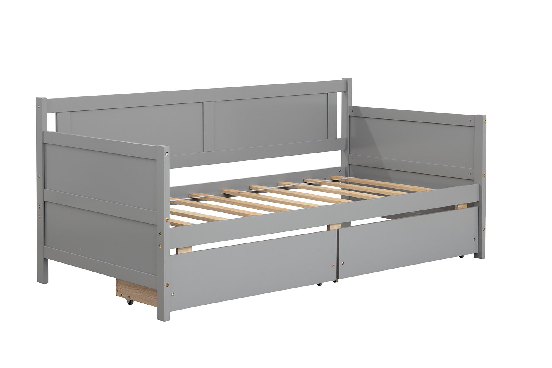 Gray Twin Daybed with Storage Drawers