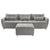 Khartoum Sectional Sofa with Movable Ottoman in Grey Chenille