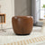 Light Brown Upholstered Accent Swivel Chair