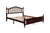 Classic Queen Size Pine Wood Bed with Upholstered Headboard