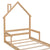 Natural Tone Twin House-Shaped Headboard Bed with Handrails