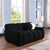 Black Boucle Rolled Arm Marshmallow Sofa