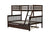 Espresso Twin Over Full Rubber Wood Bunk Bed with Trundle and Detachable Design