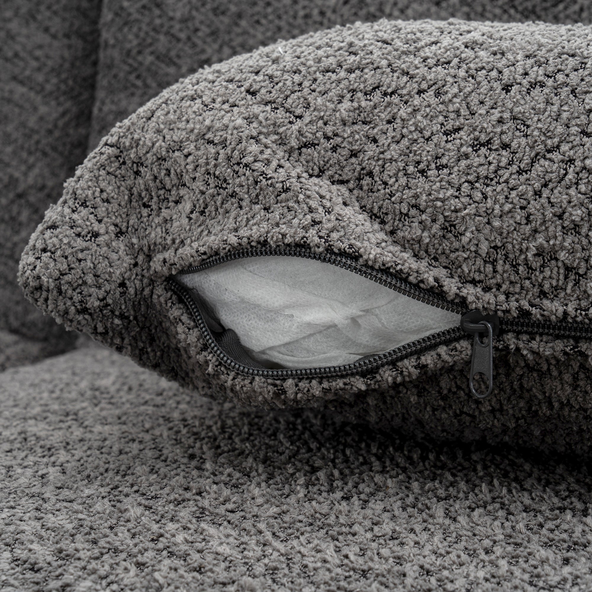 Copenhagen Modular Bouclé L-Shape Sofa in Light Gray