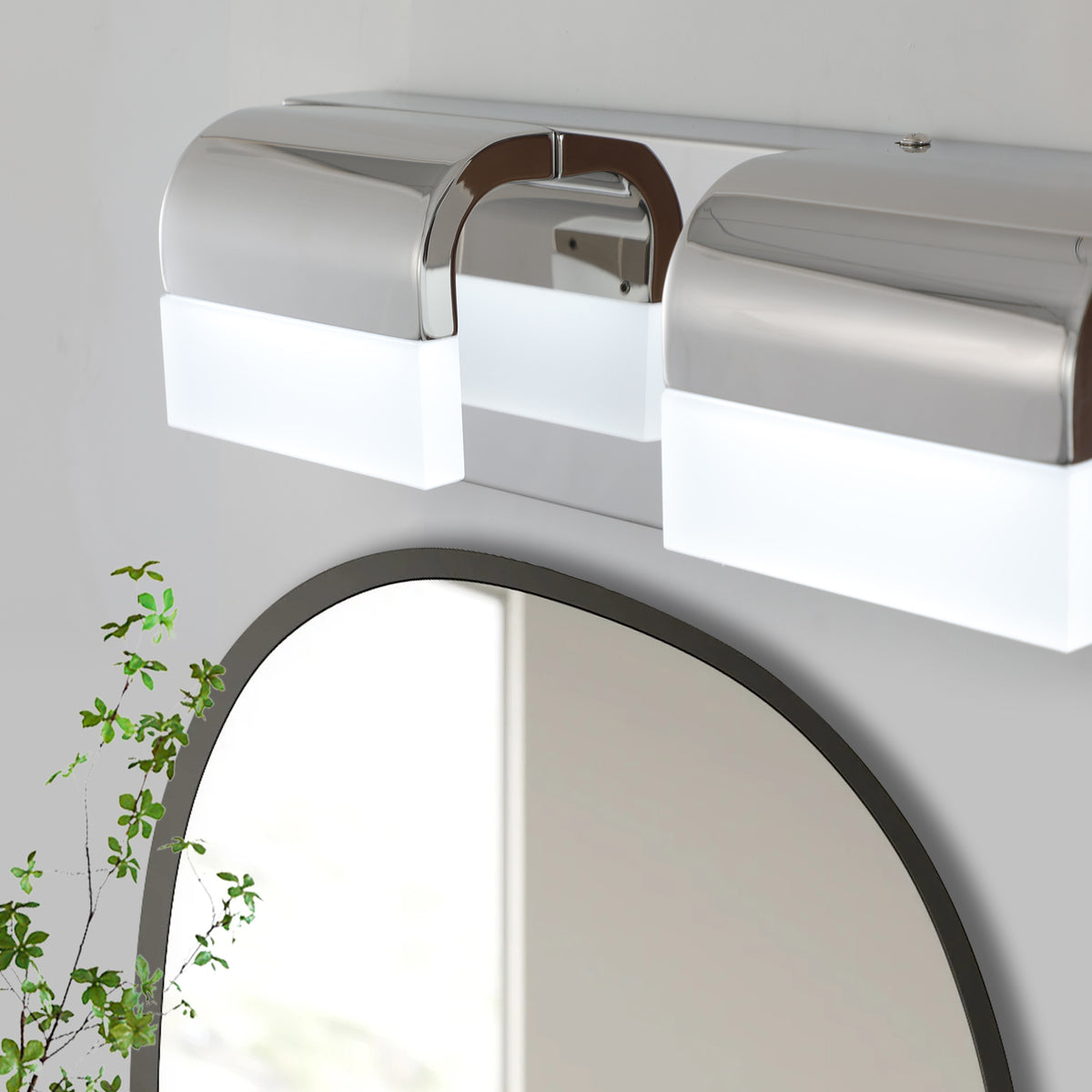 Chrome Modern 4-Light LED Bathroom Vanity Light Fixture