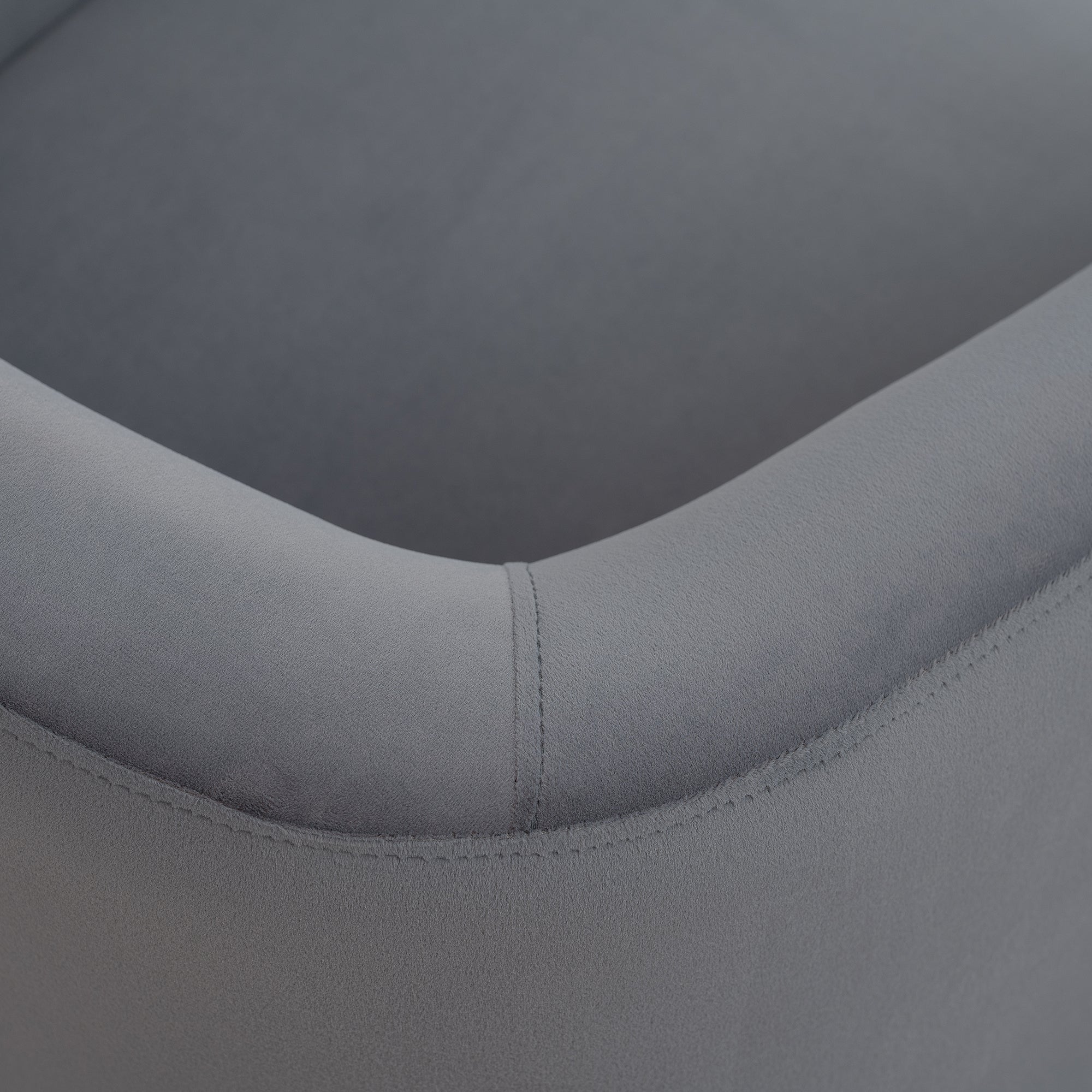 Gray Velvet Swivel Chair with 360-Degree Rotation and Comfortable Cushions