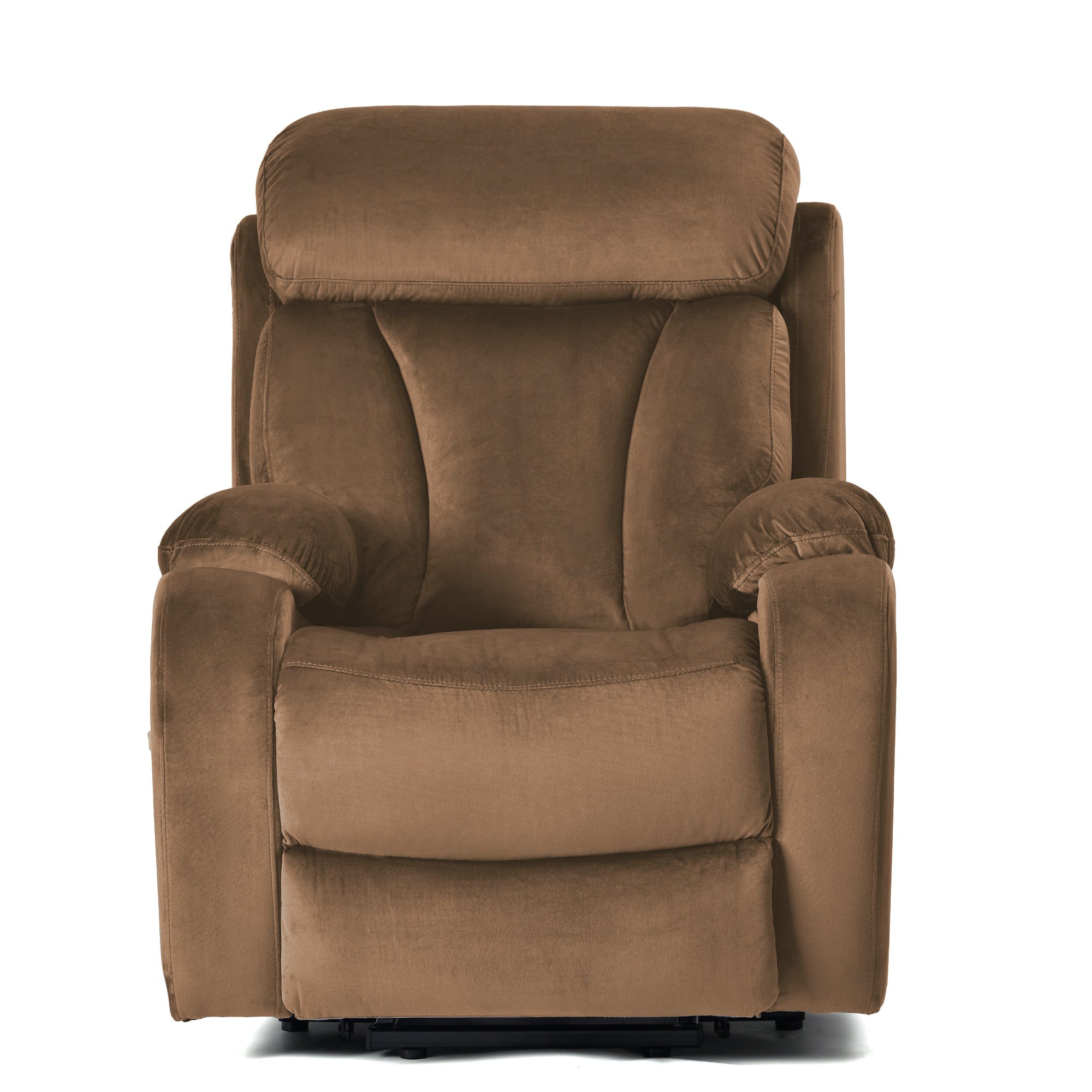 Velvet Brown Power Recliner Chair with Remote Control