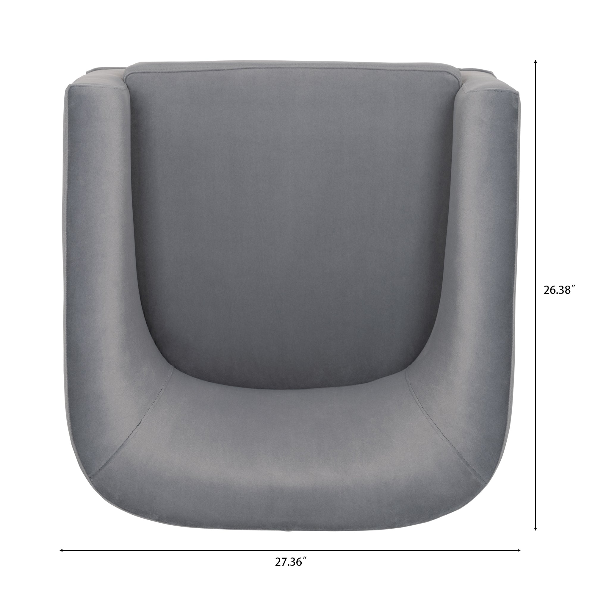 Gray Velvet Swivel Chair with 360-Degree Rotation and Comfortable Cushions