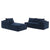 Cairo 4-Seat Modular Wrinkle-Resistant Chenille Sofa in Dark Blue