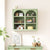 Modern Two-Door Wall Cabinet with Glass Doors and Three-Tier Storage In Green