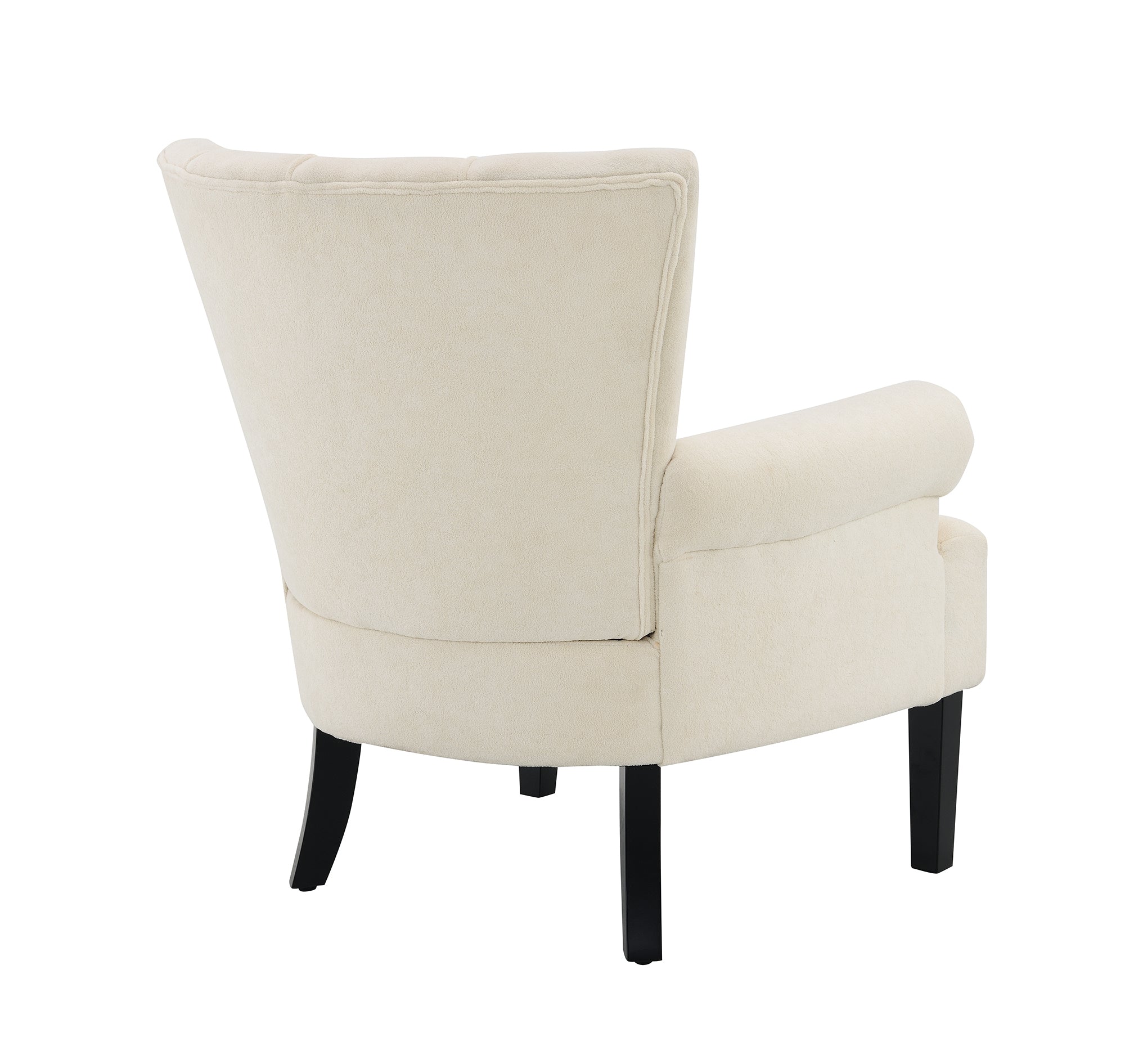 Modern Accent Living Room Chair In Beige With Channel Back