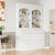 Modern 83.7 Inch High Kitchen Pantry with Faux Marble Top and 5 Storage Drawers Set of 2 Freestanding Cabinet In White