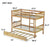 Twin Over Twin Rubberwood Bunk Bed with Trundle, Convertible Design in Natural Tones