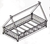 Gray Twin Tent-Shaped Toddler Floor Bed with Guardrails, Slats, and Door